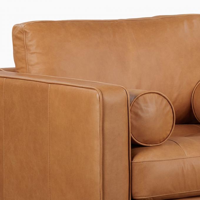 Modern Velvet Arm Kulit Chaise Lounge Kursi Dengan Ottoman Bangku 1