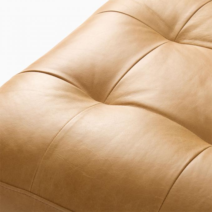 Modern Velvet Arm Kulit Chaise Lounge Kursi Dengan Ottoman Bangku 3