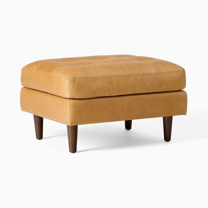 Modern Velvet Arm Kulit Chaise Lounge Kursi Dengan Ottoman Bangku 2