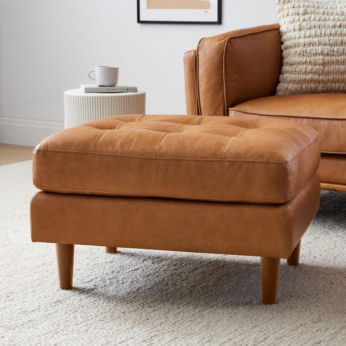 Modern Velvet Arm Kulit Chaise Lounge Kursi Dengan Ottoman Bangku 7