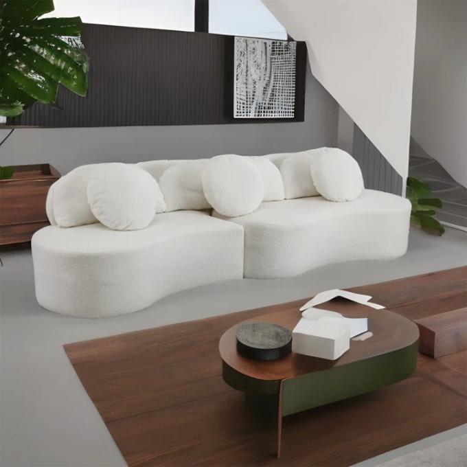 Disesuaikan Sofa Kain Bungkus Kain Putih Sofa Set Rumah Mewah 3