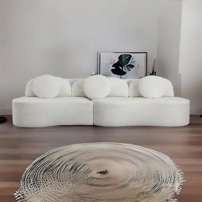 Disesuaikan Sofa Kain Bungkus Kain Putih Sofa Set Rumah Mewah 2