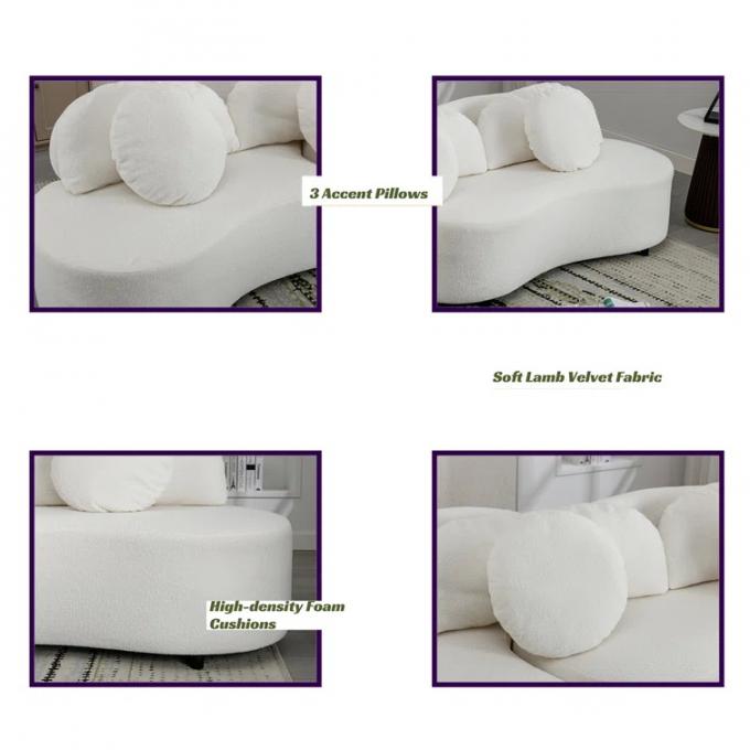 Disesuaikan Sofa Kain Bungkus Kain Putih Sofa Set Rumah Mewah 4