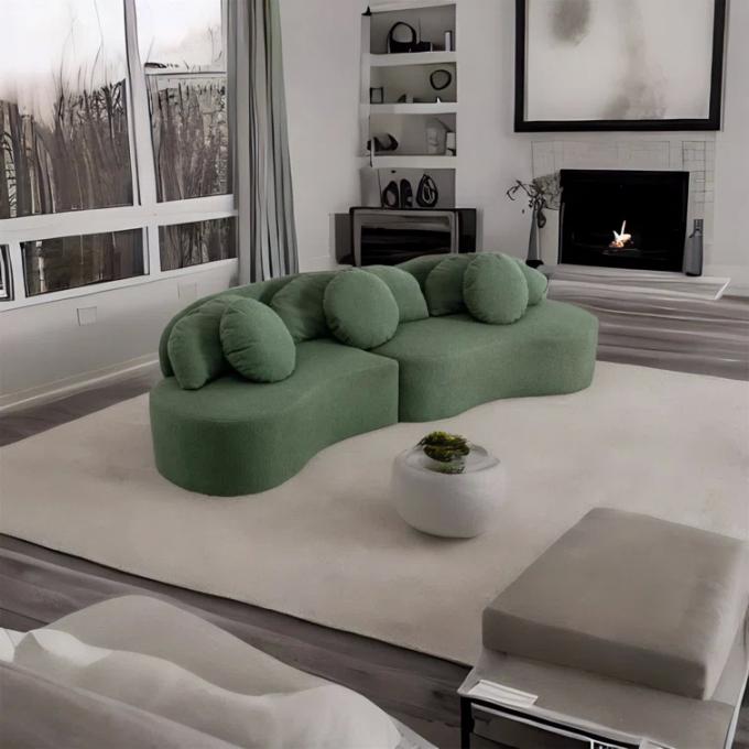 Disesuaikan Sofa Kain Bungkus Kain Putih Sofa Set Rumah Mewah 7