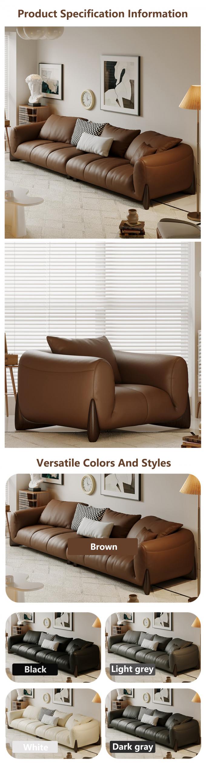 Set sofa kursi belakang bagian kulit asli Italia furnitur ruang tamu modular 4