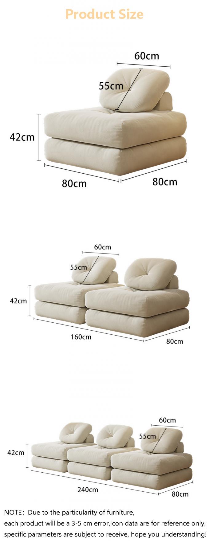 Berbaring Convertible Bagian Sofa Tempat Tidur Sofa Tatami Dengan Kain Samet 7