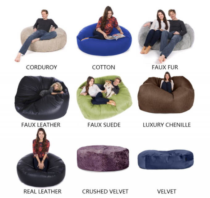 Outdoor 7Ft Giant Bean Bag Lounge Chair Soft Faux Fur Fabric EPS Fill 3