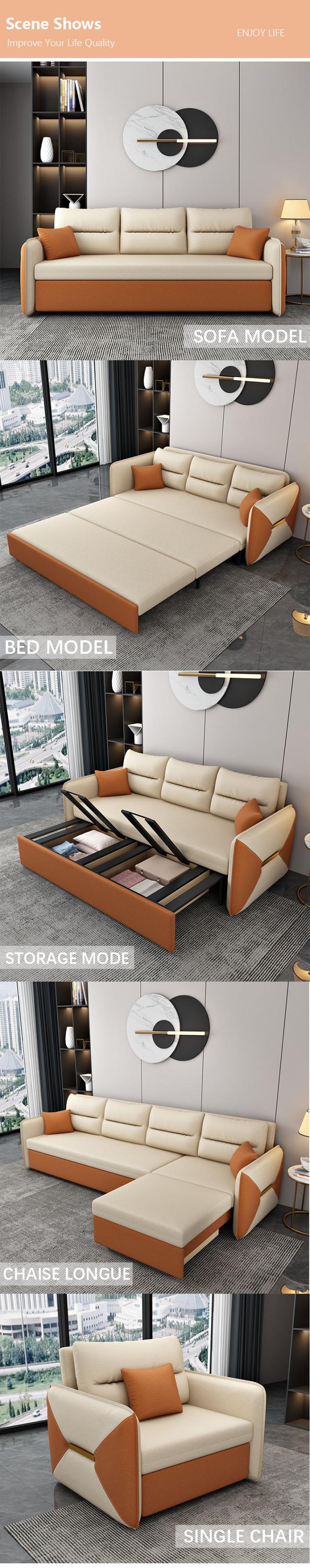 Furnitur ruang tamu sofa konvertible tempat tidur Loveseat Sleeper Kain Cover 5