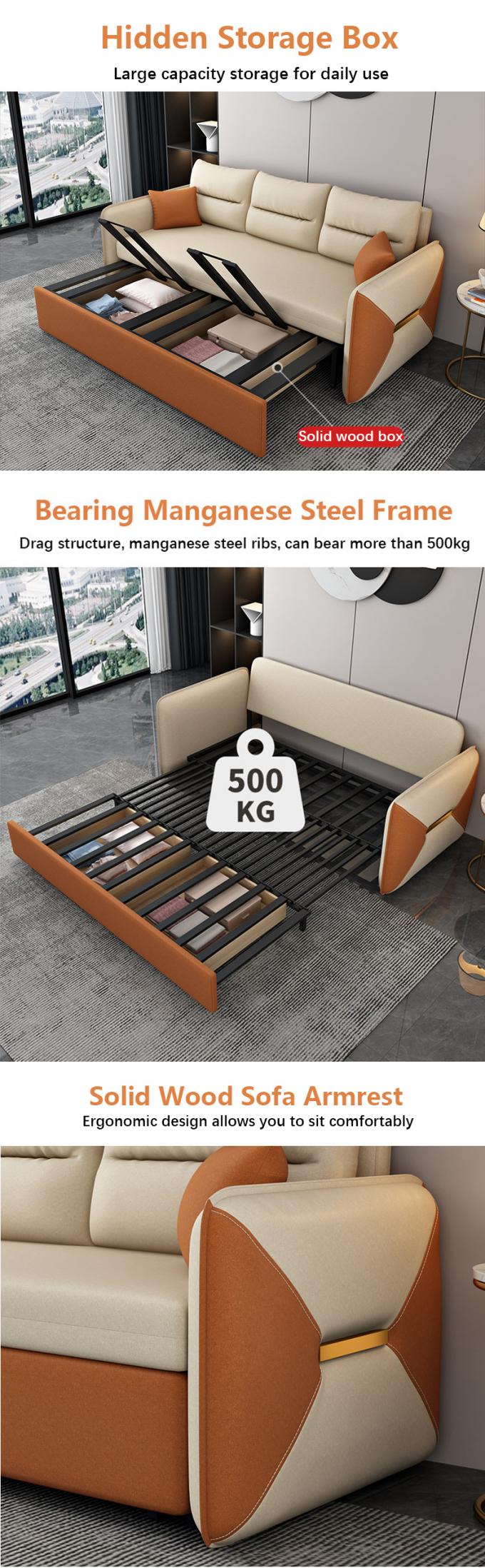 Furnitur ruang tamu sofa konvertible tempat tidur Loveseat Sleeper Kain Cover 6