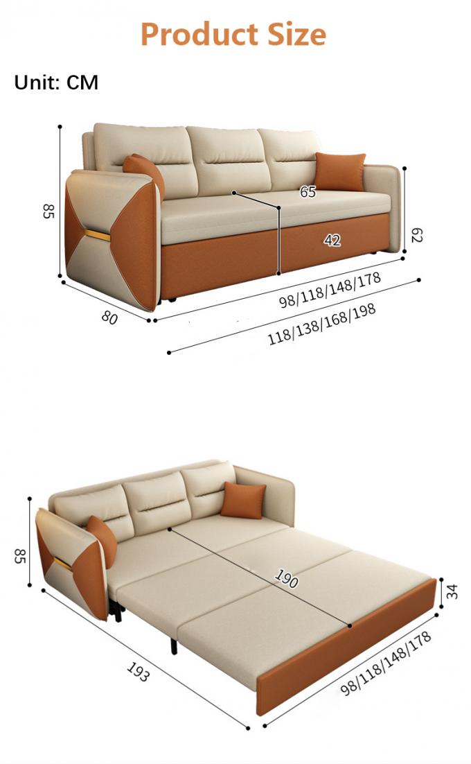 Furnitur ruang tamu sofa konvertible tempat tidur Loveseat Sleeper Kain Cover 7