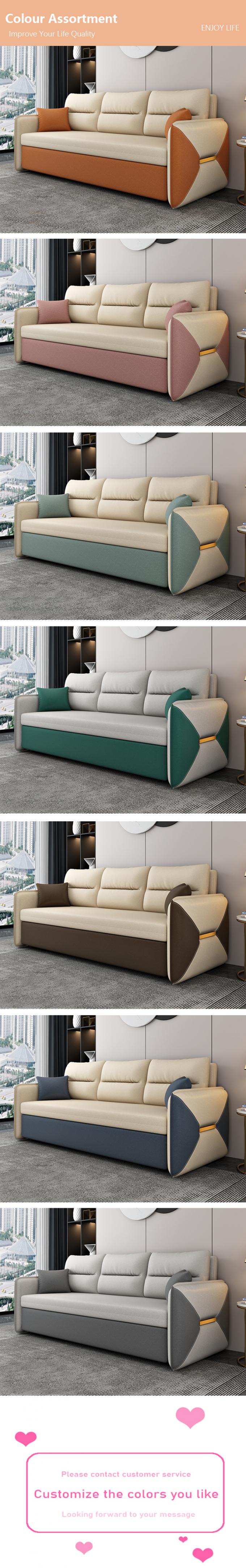 Furnitur ruang tamu sofa konvertible tempat tidur Loveseat Sleeper Kain Cover 8