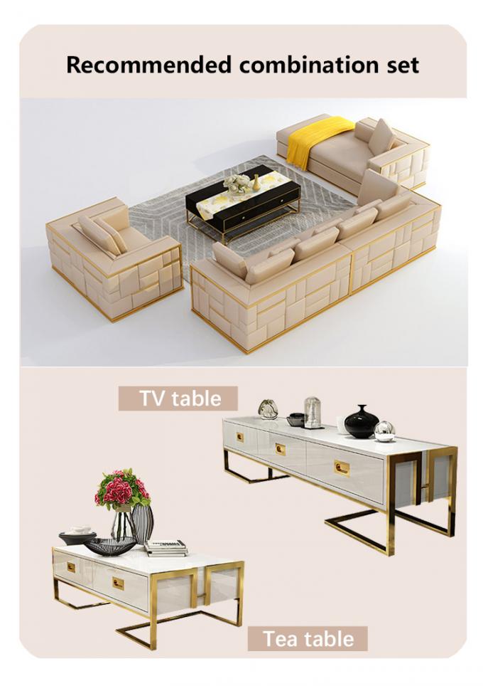 Teak Solid Wooden 7 Seater Sofa Set Modular Lounge Dengan Peti Kulit 9