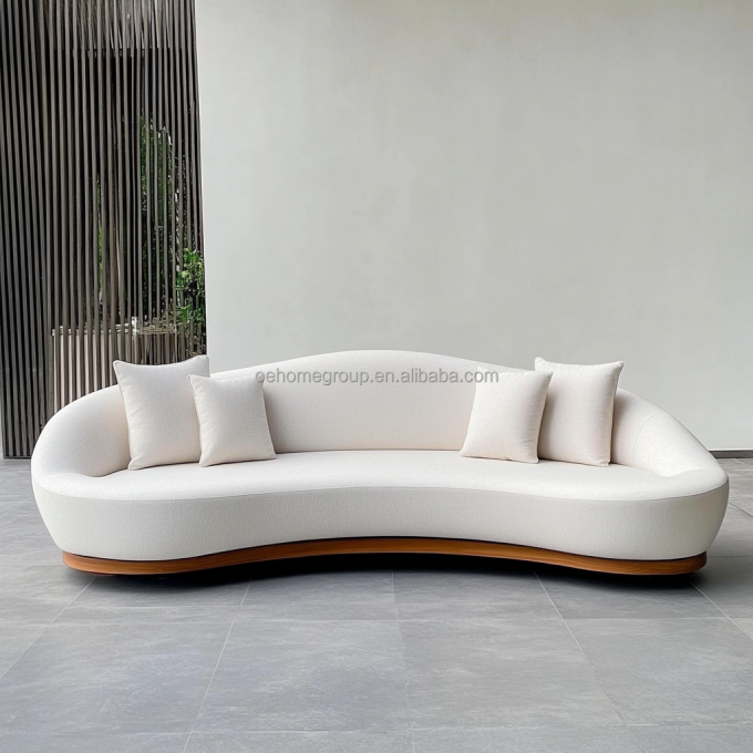 Kain Sofa Beludru Italia Sofa Lengkung Santai Set Sofa Ruang Tamu Modern Unik Untuk Lounge Modern 4