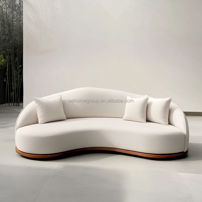 Kain Sofa Beludru Italia Sofa Lengkung Santai Set Sofa Ruang Tamu Modern Unik Untuk Lounge Modern 5