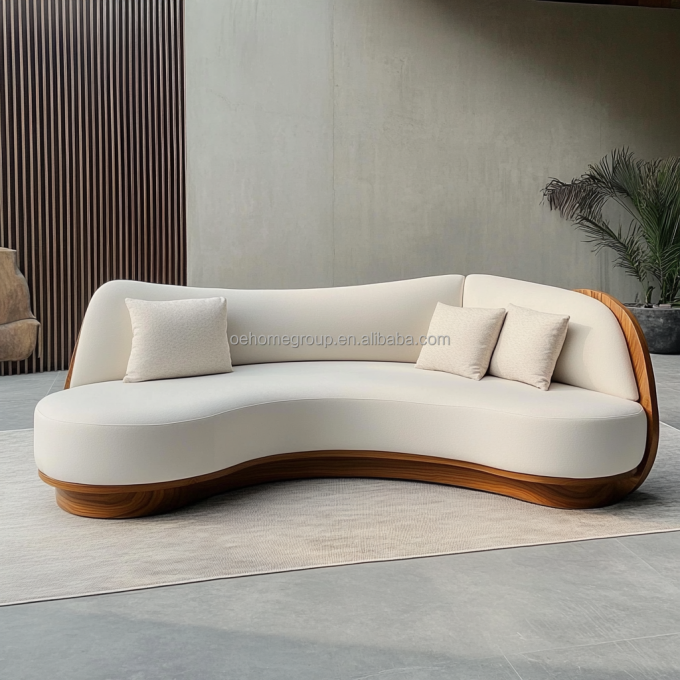 Kain Sofa Beludru Italia Sofa Lengkung Santai Set Sofa Ruang Tamu Modern Unik Untuk Lounge Modern 6
