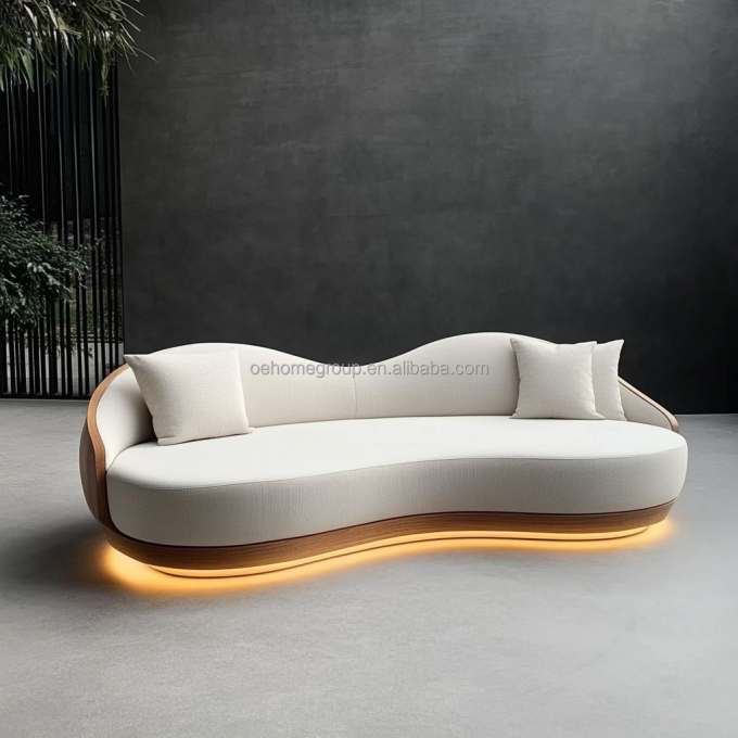 Furnitur ruang tamu Nordic Velvet Sofa Ringan Mewah Kreatif Double Seat Sofa Kursi Dengan Bahan Tutup Kain 1