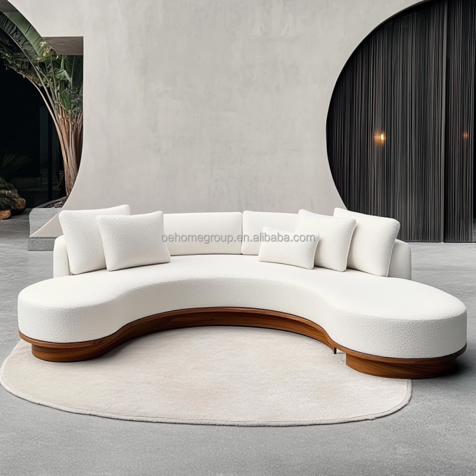Furnitur ruang tamu Nordic Velvet Sofa Ringan Mewah Kreatif Double Seat Sofa Kursi Dengan Bahan Tutup Kain 3