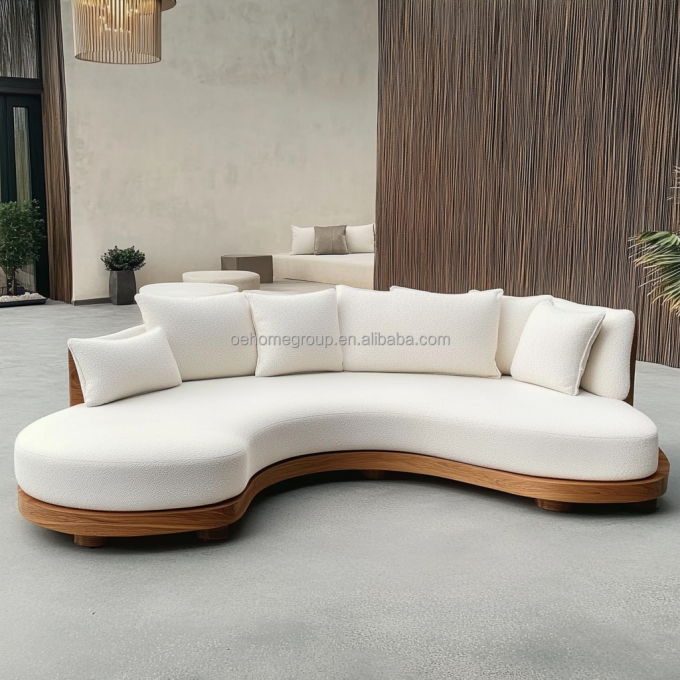 Furnitur ruang tamu Nordic Velvet Sofa Ringan Mewah Kreatif Double Seat Sofa Kursi Dengan Bahan Tutup Kain 4