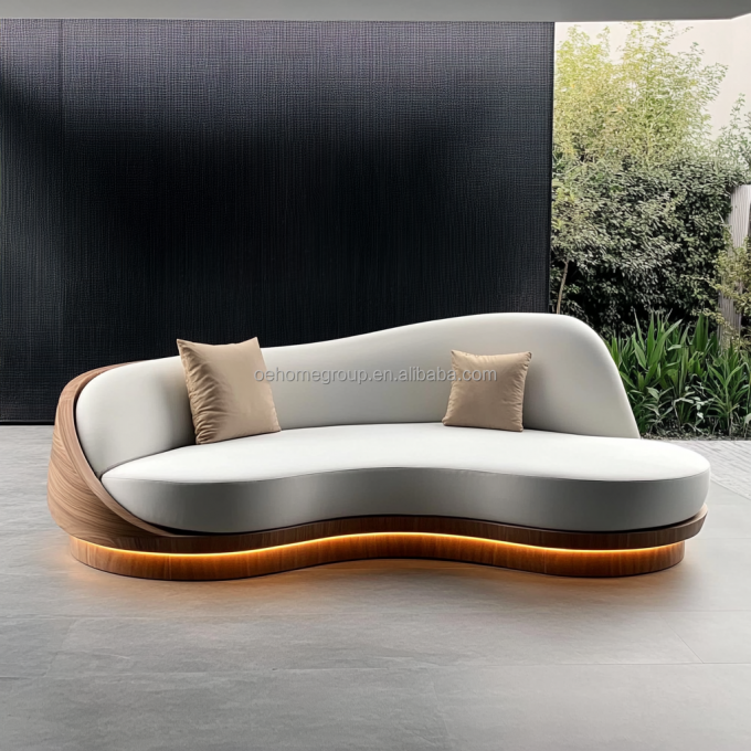 Furnitur ruang tamu Nordic Velvet Sofa Ringan Mewah Kreatif Double Seat Sofa Kursi Dengan Bahan Tutup Kain 5
