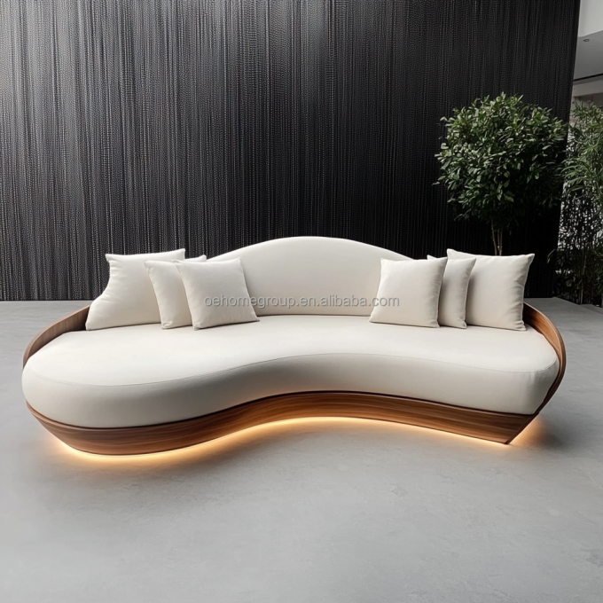 Furnitur ruang tamu Nordic Velvet Sofa Ringan Mewah Kreatif Double Seat Sofa Kursi Dengan Bahan Tutup Kain 6