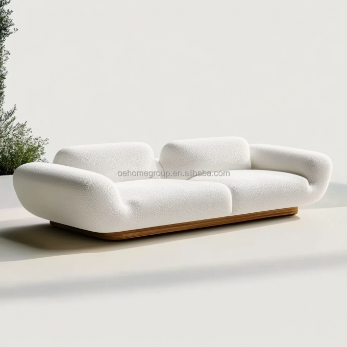 Desain Modern Kayu Walnut Dasar 2 Berbaring Sofa Modular Lengkung Mewah Untuk Furnitur Kamar Tidur Hotel Dan Desain Interior 6