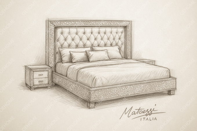Desain Furnitur Kamar Tidur Terbaru Berlian Mewah Kristal Ukuran King/Queen Tempat Tidur Berlapis Cermin untuk Hotel dan Vila 1