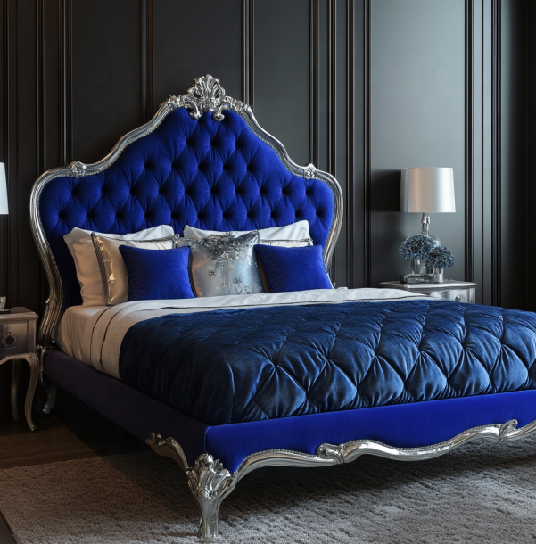 Furnitur kamar tidur klasik yang elegan dengan meja depan cermin ukuran raja dan bahan MDF modern 3