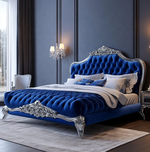 Furnitur kamar tidur klasik yang elegan dengan meja depan cermin ukuran raja dan bahan MDF modern 4
