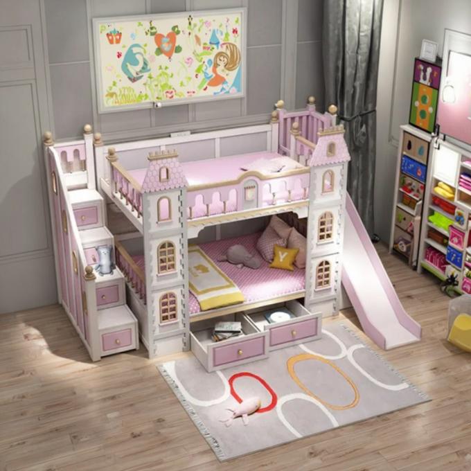 Perabot Kamar Tidur Biru yang Wajib Dimiliki Kayu Solid Dan MDF Ranjang Susun Untuk Anak Laki-Laki Warna Biru 2