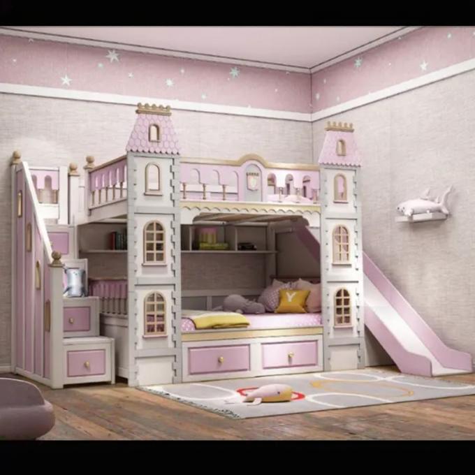 Perabot Kamar Tidur Biru yang Wajib Dimiliki Kayu Solid Dan MDF Ranjang Susun Untuk Anak Laki-Laki Warna Biru 6