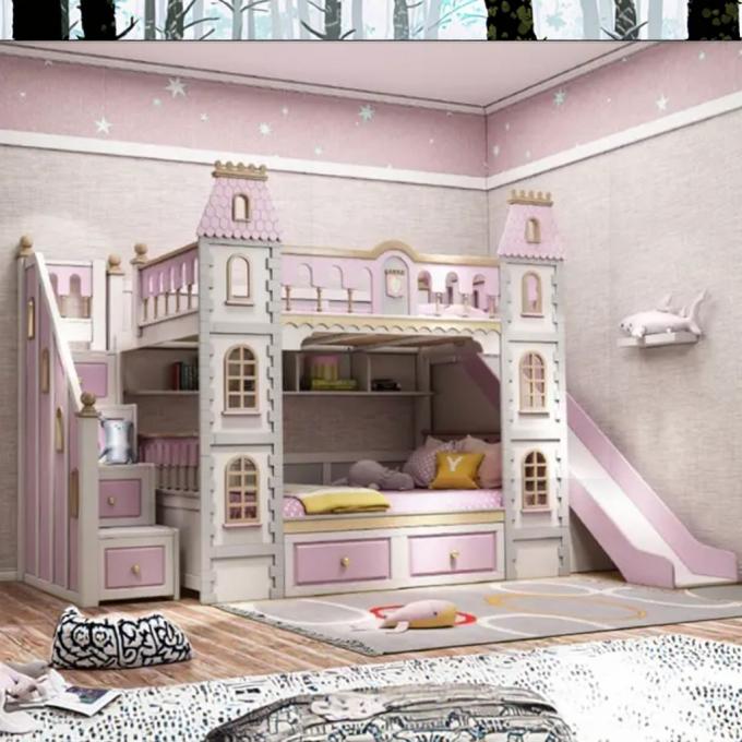 Perabot Kamar Tidur Biru yang Wajib Dimiliki Kayu Solid Dan MDF Ranjang Susun Untuk Anak Laki-Laki Warna Biru 7