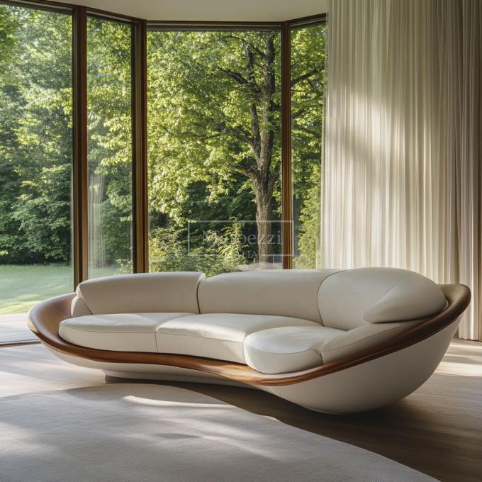 Ruang tamu / furnitur rumah modern dua kursi set sofa kantor modular yang terbuat dari kulit kayu untuk dekorasi rumah mewah 3