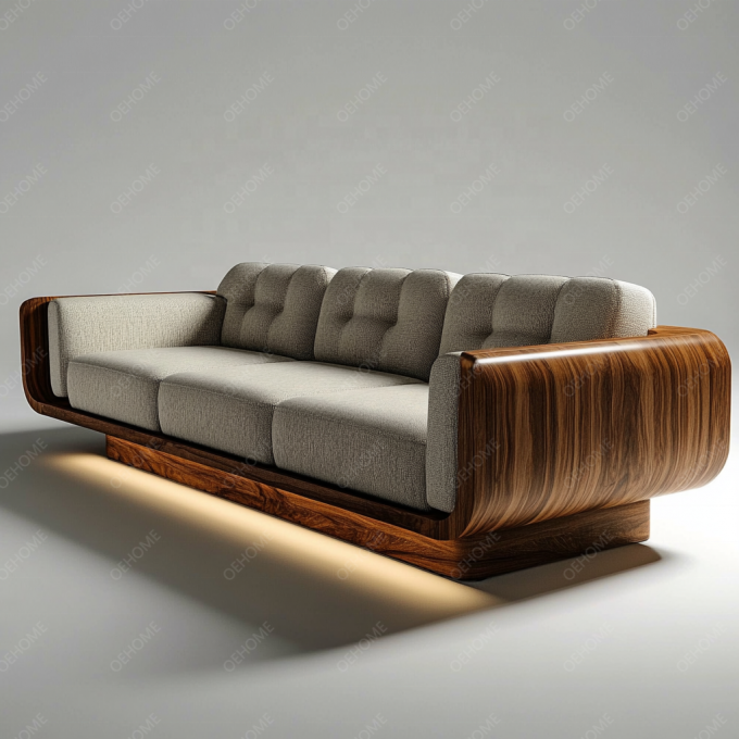 Gaya Eropa Minimalis ruang tamu Modern Putih Kayu Kaki Chesterfield Sofa Set Dengan Warna Disesuaikan Dan Desain Mewah 2