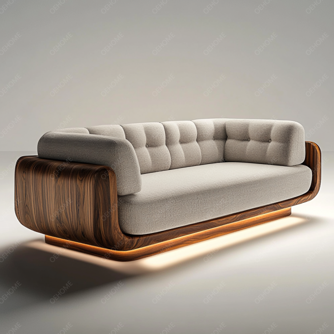 Gaya Eropa Minimalis ruang tamu Modern Putih Kayu Kaki Chesterfield Sofa Set Dengan Warna Disesuaikan Dan Desain Mewah 3