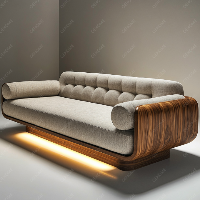 Gaya Eropa Minimalis ruang tamu Modern Putih Kayu Kaki Chesterfield Sofa Set Dengan Warna Disesuaikan Dan Desain Mewah 4