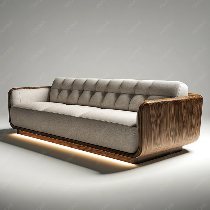 Gaya Eropa Minimalis ruang tamu Modern Putih Kayu Kaki Chesterfield Sofa Set Dengan Warna Disesuaikan Dan Desain Mewah 5