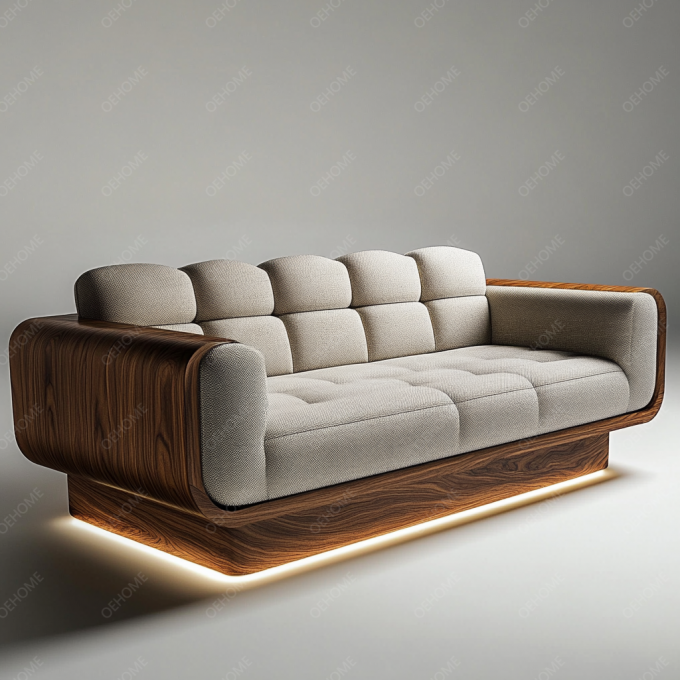 Gaya Eropa Minimalis ruang tamu Modern Putih Kayu Kaki Chesterfield Sofa Set Dengan Warna Disesuaikan Dan Desain Mewah 6