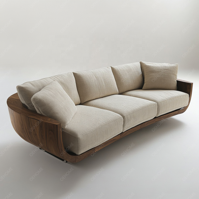 Gaya Eropa Minimalis ruang tamu Modern Putih Kayu Kaki Chesterfield Sofa Set Dengan Warna Disesuaikan Dan Desain Mewah 7