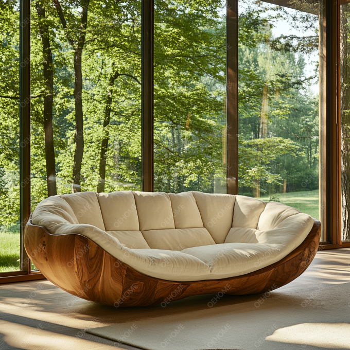 Set sofa modern yang dapat disesuaikan dengan ruang tamu seni sederhana kaki kayu dan fitur sudut untuk menciptakan suasana yang santai 2