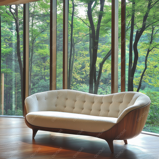 Set sofa modern yang dapat disesuaikan dengan ruang tamu seni sederhana kaki kayu dan fitur sudut untuk menciptakan suasana yang santai 3