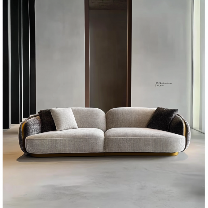 Modern Minimalis Mewah Kayu Sofa Set Set Set setengah lingkaran Desainer Bundar melengkung Sofa Untuk Makan Living Workshop 2
