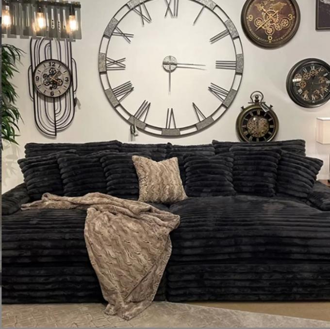 Sofa Set Loveseat Chaise Kain Corduroy Modern Pintu-ke-Pintu Cinema Sleeper Untuk Ruang Tamu Kontemporer 1