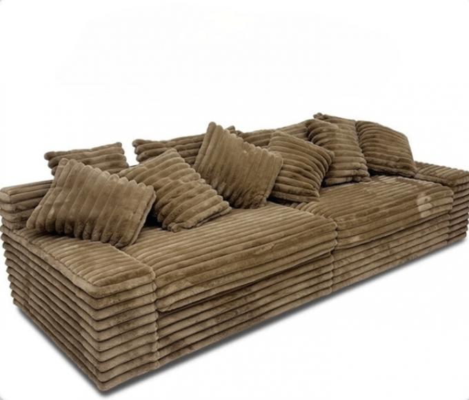 Sofa Set Loveseat Chaise Kain Corduroy Modern Pintu-ke-Pintu Cinema Sleeper Untuk Ruang Tamu Kontemporer 5