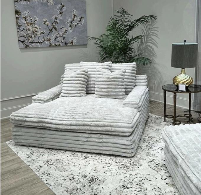Sofa Set Loveseat Chaise Kain Corduroy Modern Pintu-ke-Pintu Cinema Sleeper Untuk Ruang Tamu Kontemporer 9