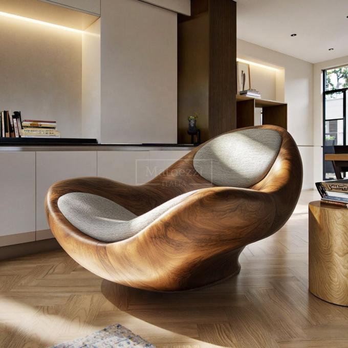 Bahan Penutup Modern Minimalis Kursi Santai Unik Berbentuk Kayu Solid Kursi Santai Untuk Rumah Hotel Kantor Bar 2
