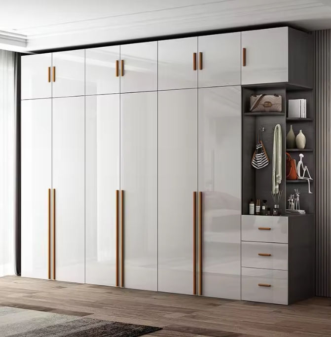 Lemari Pakaian Kayu MDF 2 Pintu Modern yang Disesuaikan untuk Kamar Tidur Fungsional yang Dapat Diperluas 1