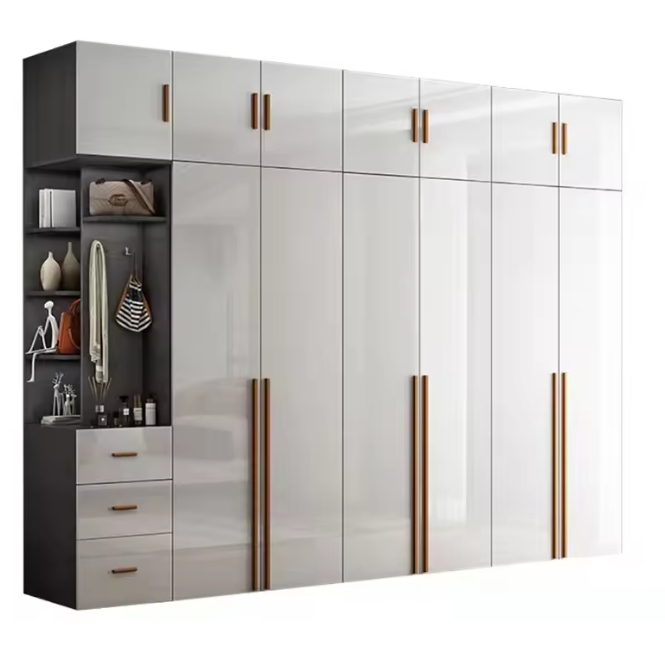 Lemari Pakaian Kayu MDF 2 Pintu Modern yang Disesuaikan untuk Kamar Tidur Fungsional yang Dapat Diperluas 0