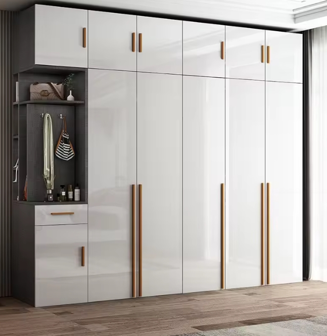 Lemari Pakaian Kayu MDF 2 Pintu Modern yang Disesuaikan untuk Kamar Tidur Fungsional yang Dapat Diperluas 3