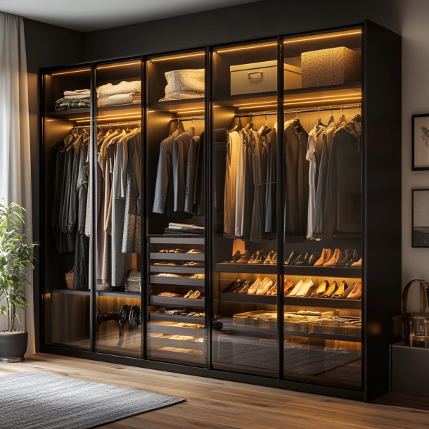 Furnitur Lemari Kayu yang Dapat Diekstraksi Untuk Desain Kamar Tidur Modern Di Foshan 5