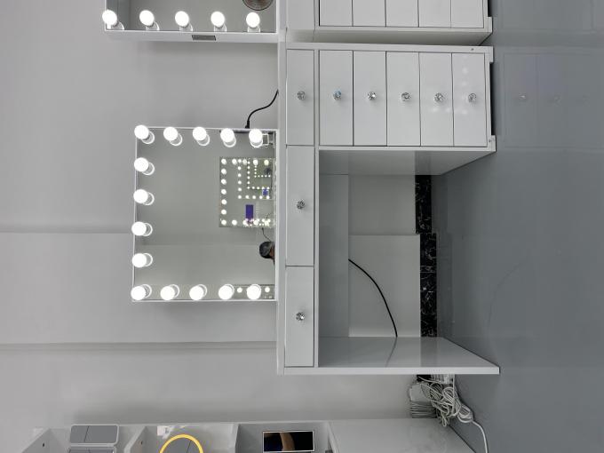 Meja Rias Modern Y Packing Dengan Cermin Lampu Kamar Tidur Meja Rias Riasan Desktop Led Cermin Set Laci Lemari Pakaian 4